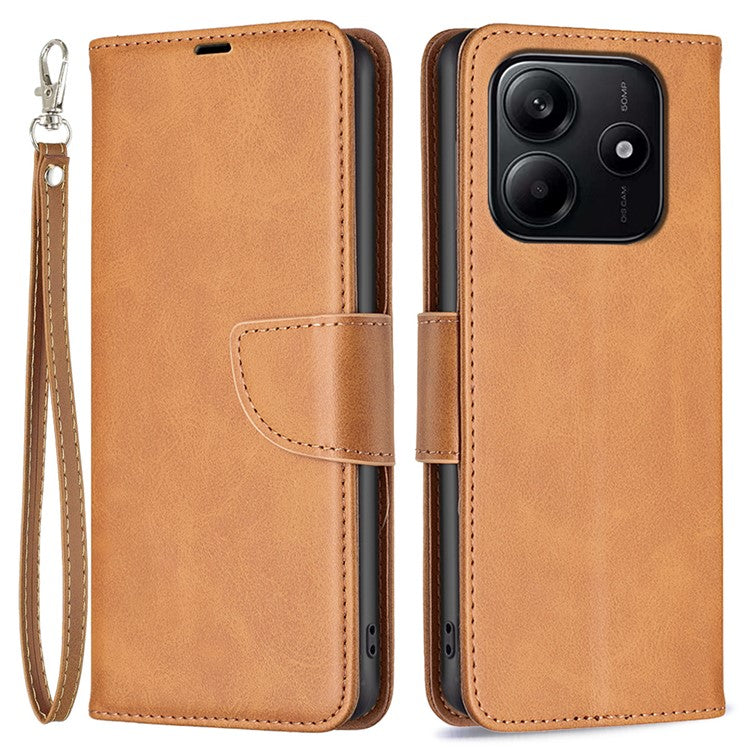 For Xiaomi Redmi Note 14 5G Case Shockproof PU Leather Cover with Wallet Card Slots - Yellow