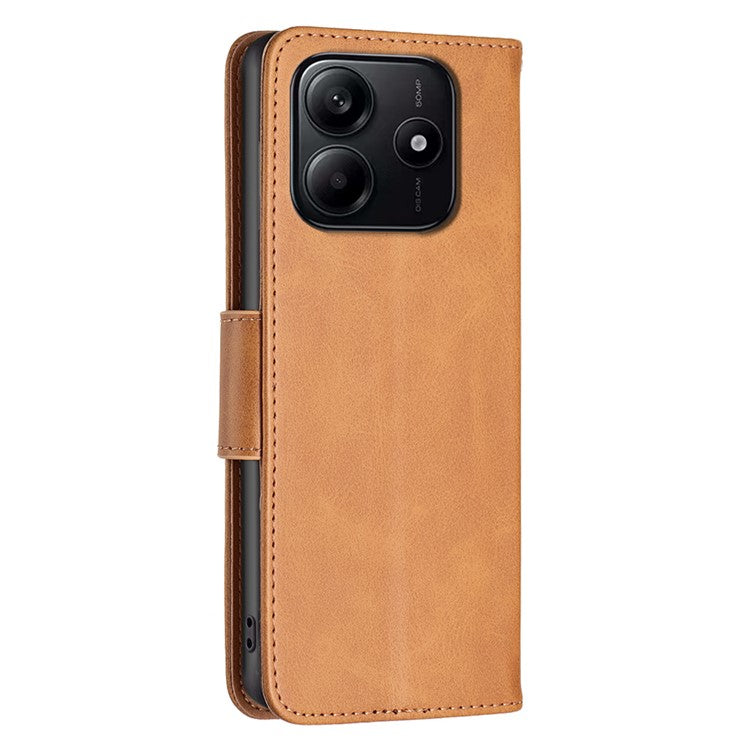 For Xiaomi Redmi Note 14 5G Case Shockproof PU Leather Cover with Wallet Card Slots - Yellow