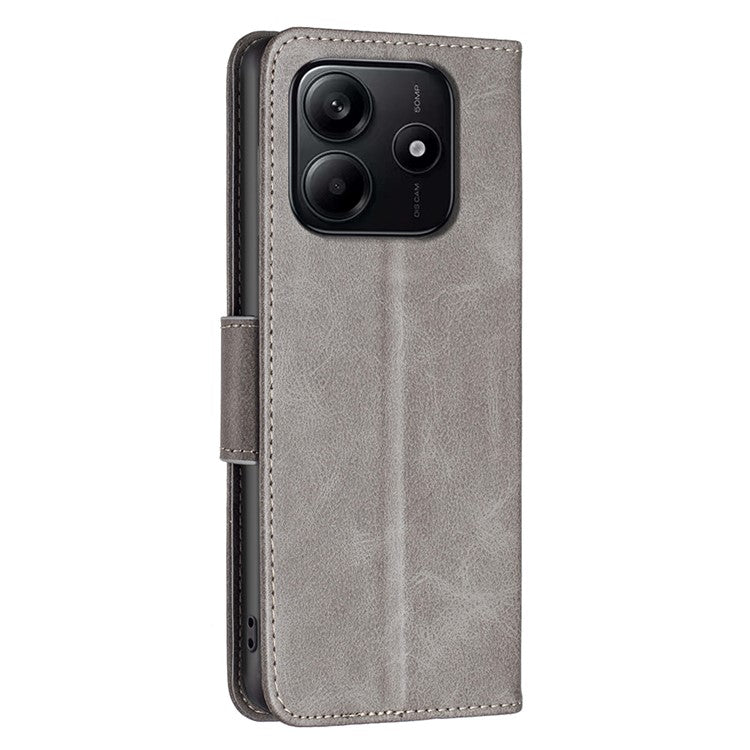 For Xiaomi Redmi Note 14 5G Case Shockproof PU Leather Cover with Wallet Card Slots - Grey