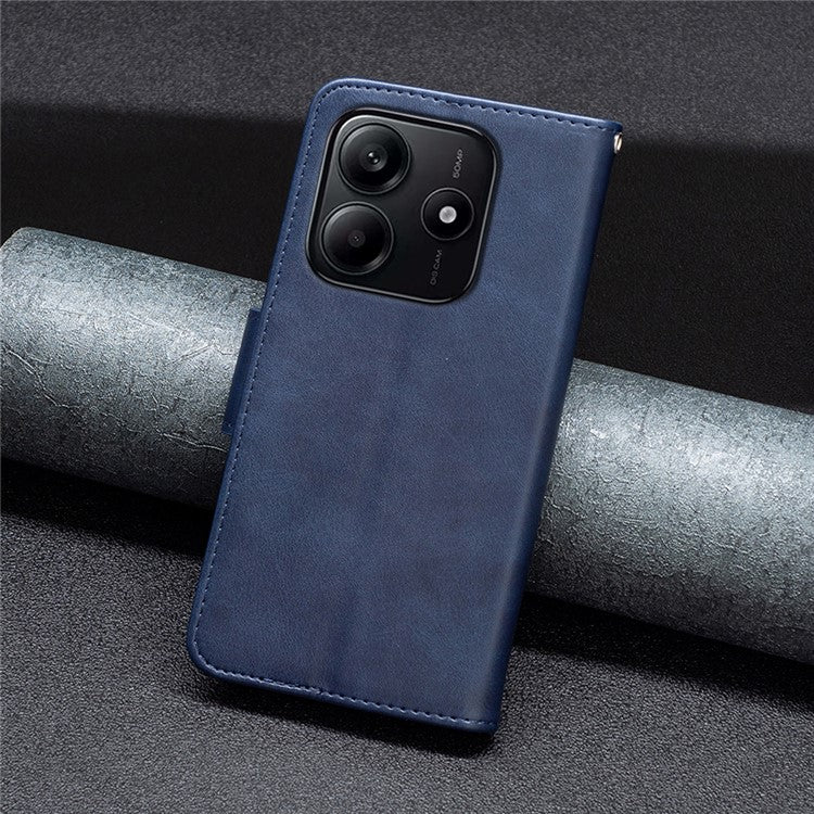 For Xiaomi Redmi Note 14 5G Case Shockproof PU Leather Cover with Wallet Card Slots - Blue