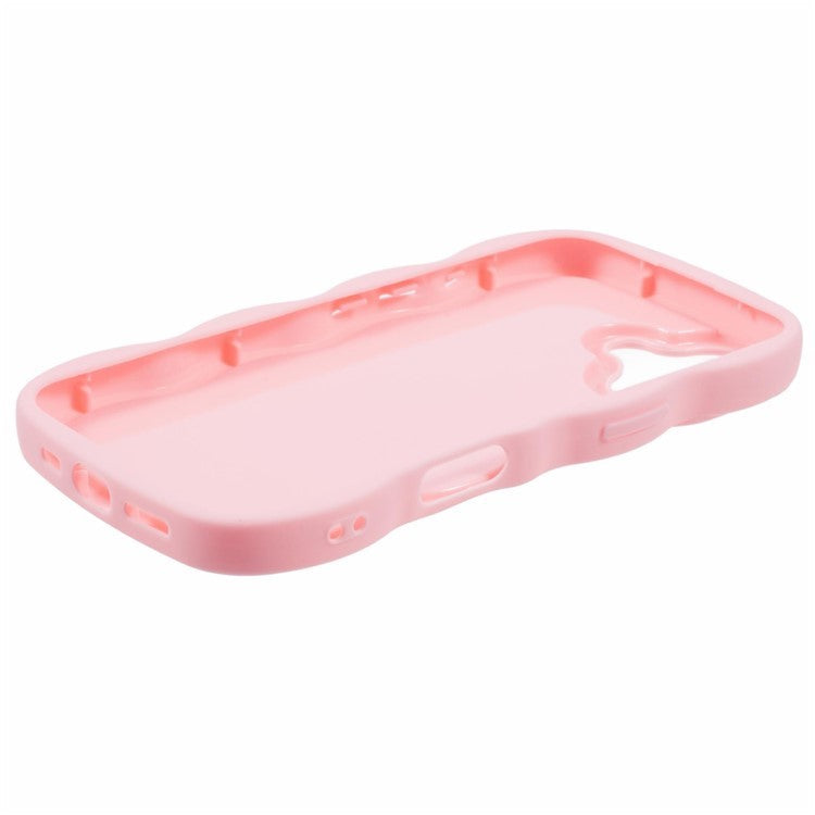 WANLONFENG XL Series for iPhone 16 Case Wave Edge TPU Cover with Tempered Glass Film - Light Purple