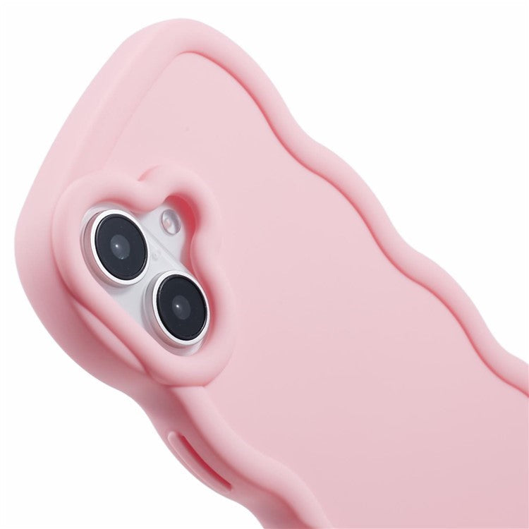 WANLONFENG XL Series for iPhone 16 Case Wave Edge TPU Cover with Tempered Glass Film - Light Purple