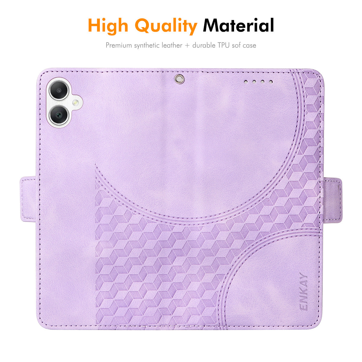 For Samsung Galaxy A06 ENKAY Starry Sky Pattern PU Leather Case Wallet Shockproof Phone Cover with Screen Film - Purple