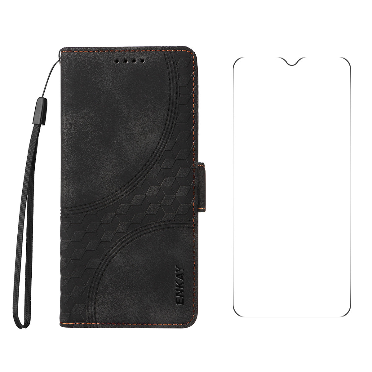 For Samsung Galaxy A16 5G / A16 4G ENKAY Starry Sky Pattern PU Leather Case Wallet Shockproof Phone Cover with Screen Film - Black