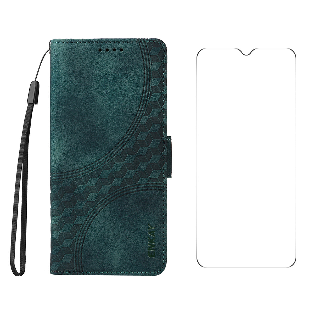 For Samsung Galaxy A16 5G / A16 4G ENKAY Starry Sky Pattern PU Leather Case Wallet Shockproof Phone Cover with Screen Film - Green