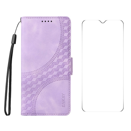 For Samsung Galaxy A16 5G / A16 4G ENKAY Starry Sky Pattern PU Leather Case Wallet Shockproof Phone Cover with Screen Film - Purple