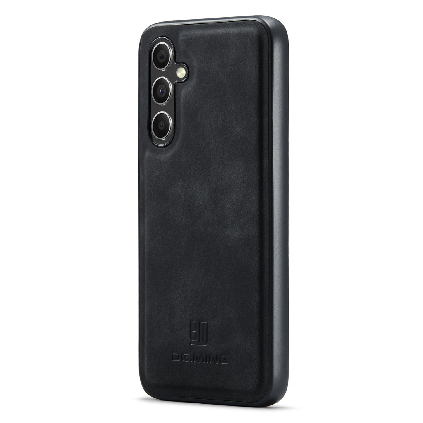 DG.MING For Samsung Galaxy A16 5G / A16 4G Case PU Leather Covered PC+TPU Hybrid Phone Shell - Black