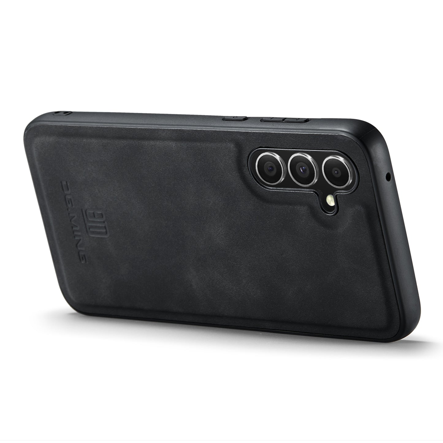 DG.MING For Samsung Galaxy A16 5G / A16 4G Case PU Leather Covered PC+TPU Hybrid Phone Shell - Black