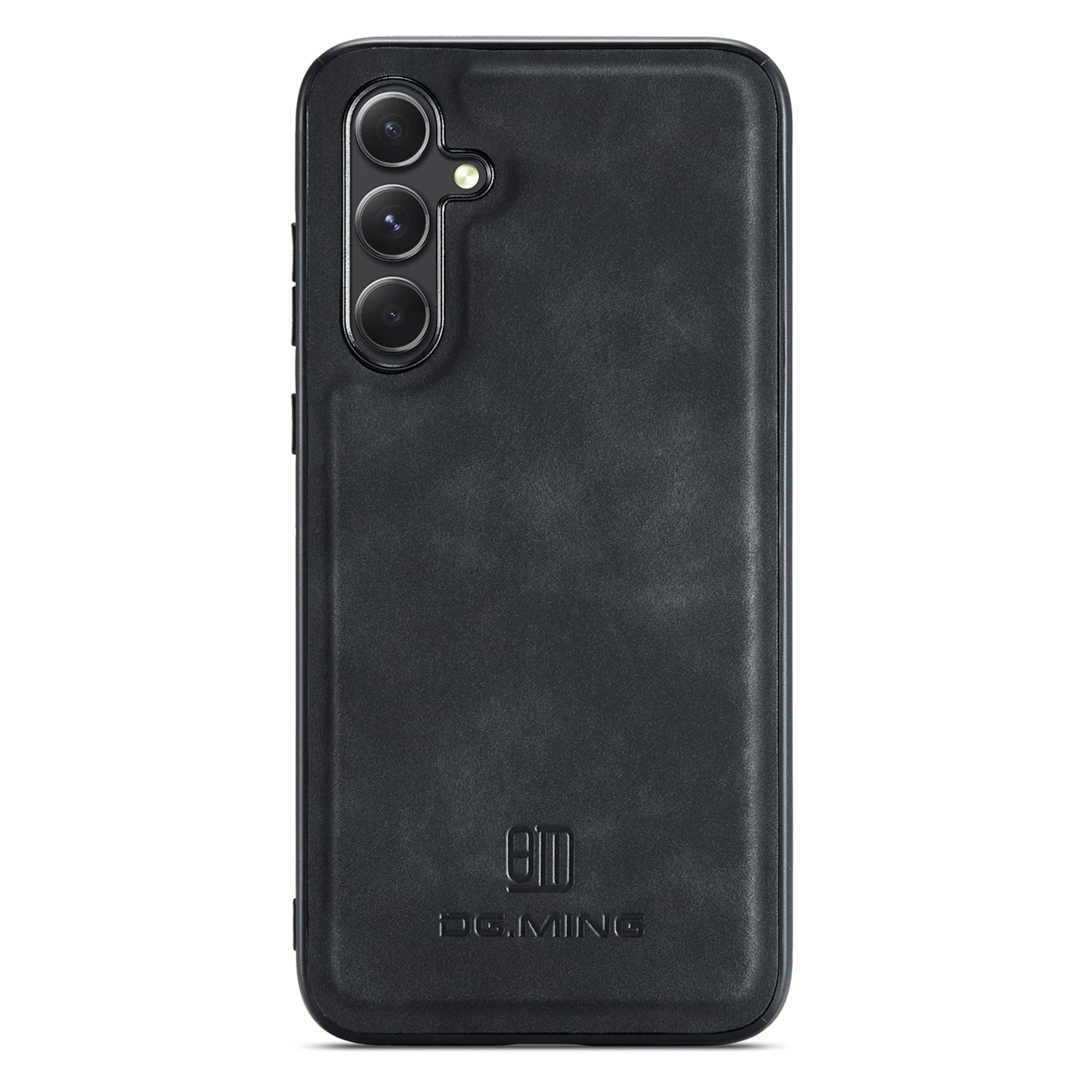 DG.MING For Samsung Galaxy A16 5G / A16 4G Case PU Leather Covered PC+TPU Hybrid Phone Shell - Black