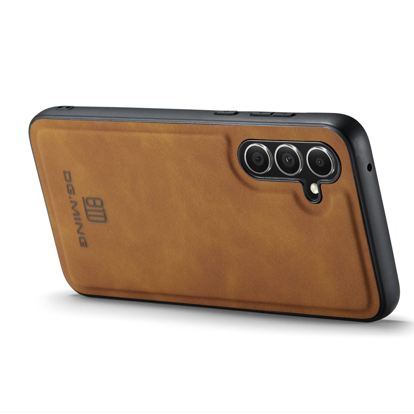 DG.MING For Samsung Galaxy A16 5G / A16 4G Case PU Leather Covered PC+TPU Hybrid Phone Shell - Brown