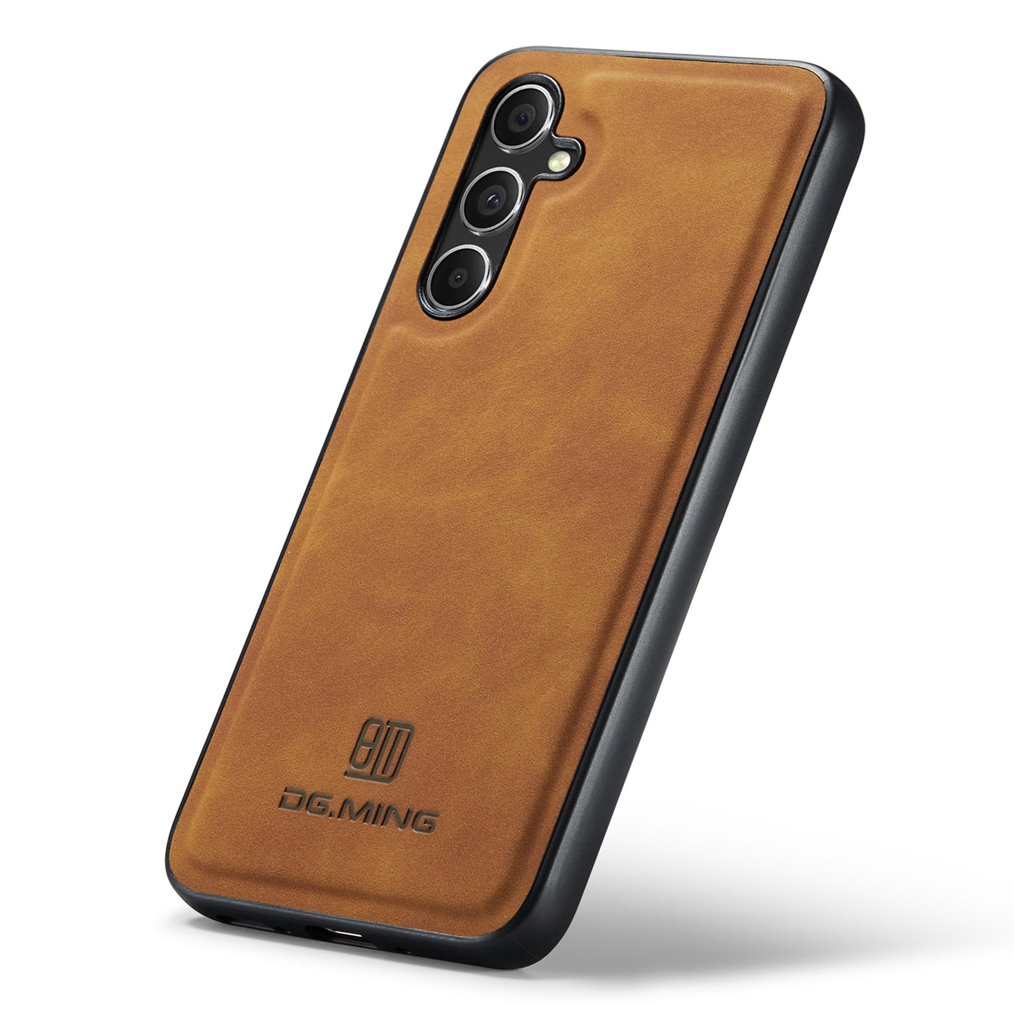 DG.MING For Samsung Galaxy A16 5G / A16 4G Case PU Leather Covered PC+TPU Hybrid Phone Shell - Brown