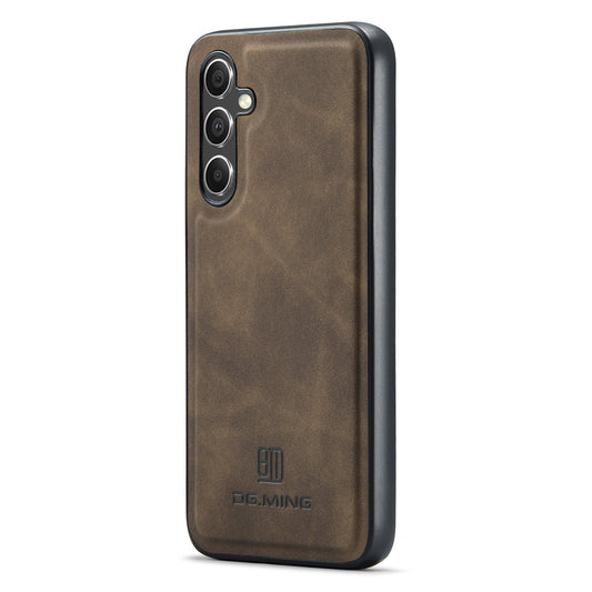 DG.MING For Samsung Galaxy A16 5G / A16 4G Case PU Leather Covered PC+TPU Hybrid Phone Shell - Coffee