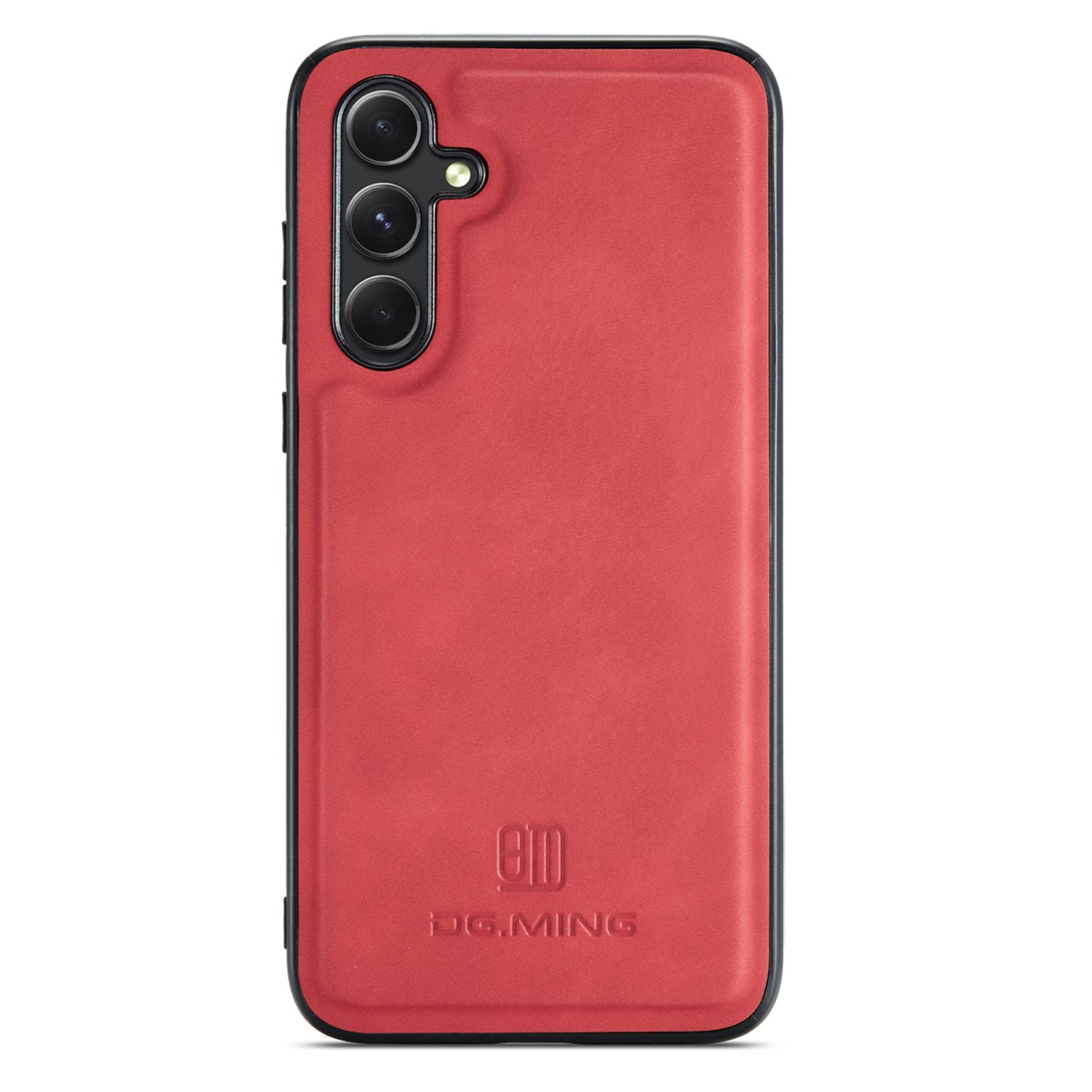 DG.MING For Samsung Galaxy A16 5G / A16 4G Case PU Leather Covered PC+TPU Hybrid Phone Shell - Red