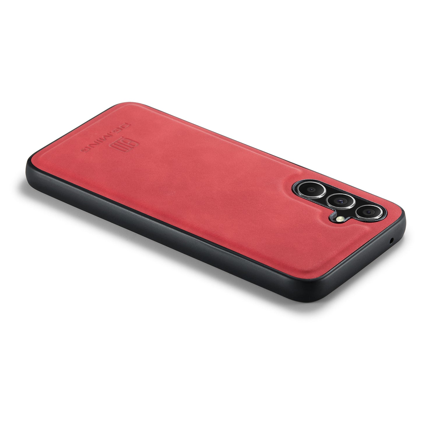 DG.MING For Samsung Galaxy A16 5G / A16 4G Case PU Leather Covered PC+TPU Hybrid Phone Shell - Red