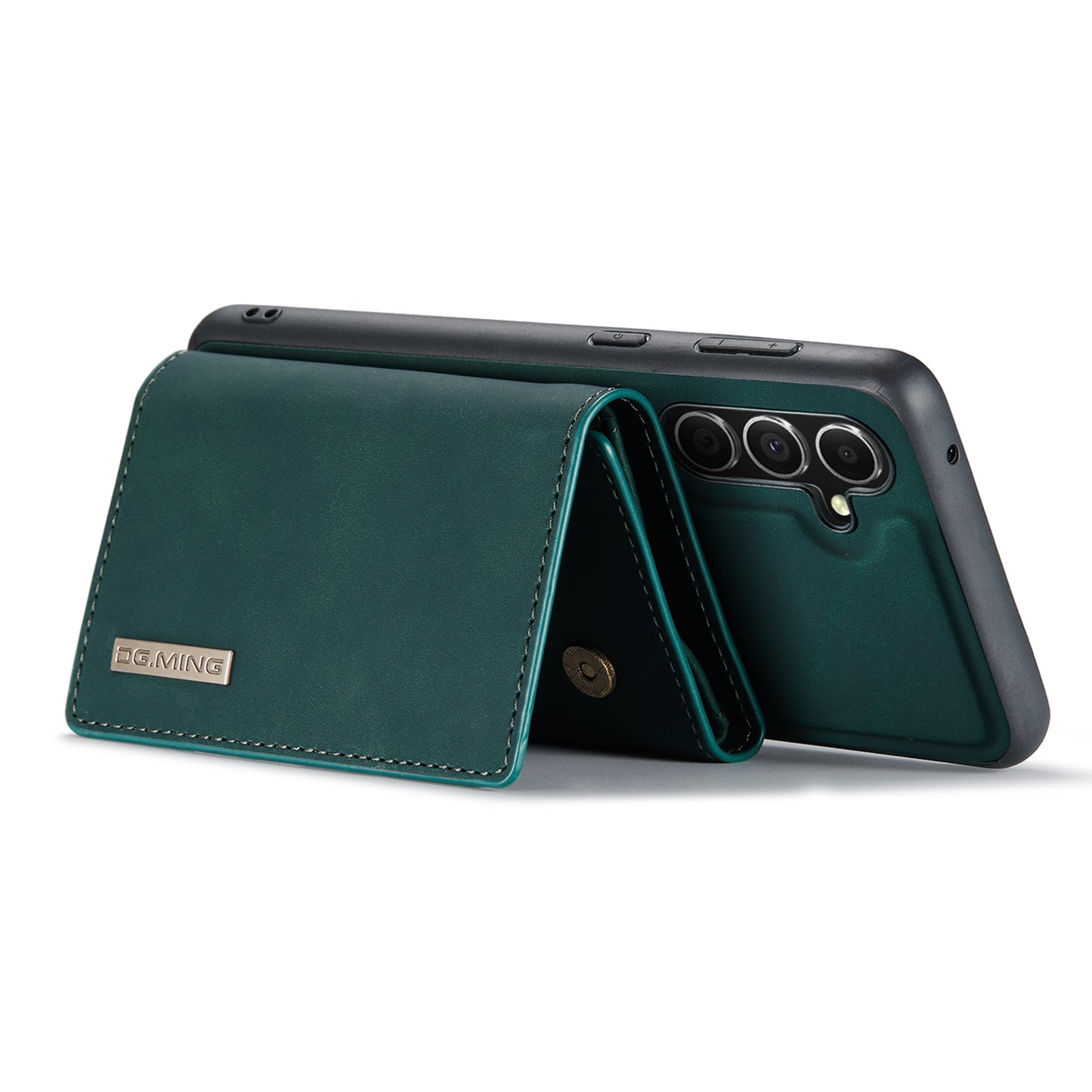 DG.MING M1 Series for Samsung Galaxy A16 5G / A16 4G Case Kickstand PU Phone Cover with Detachable Wallet - Green