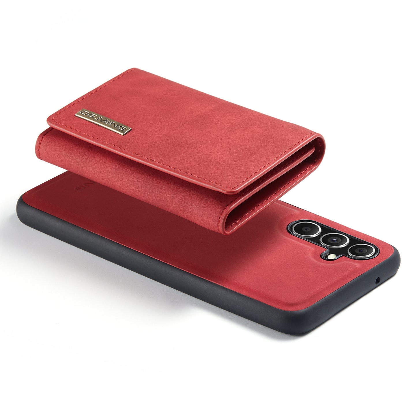 DG.MING M1 Series for Samsung Galaxy A16 5G / A16 4G Case Kickstand PU Phone Cover with Detachable Wallet - Red