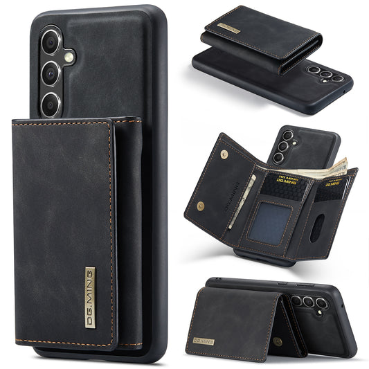 DG.MING M1 Series for Samsung Galaxy A16 5G / A16 4G Case Kickstand PU Phone Cover with Detachable Wallet - Black