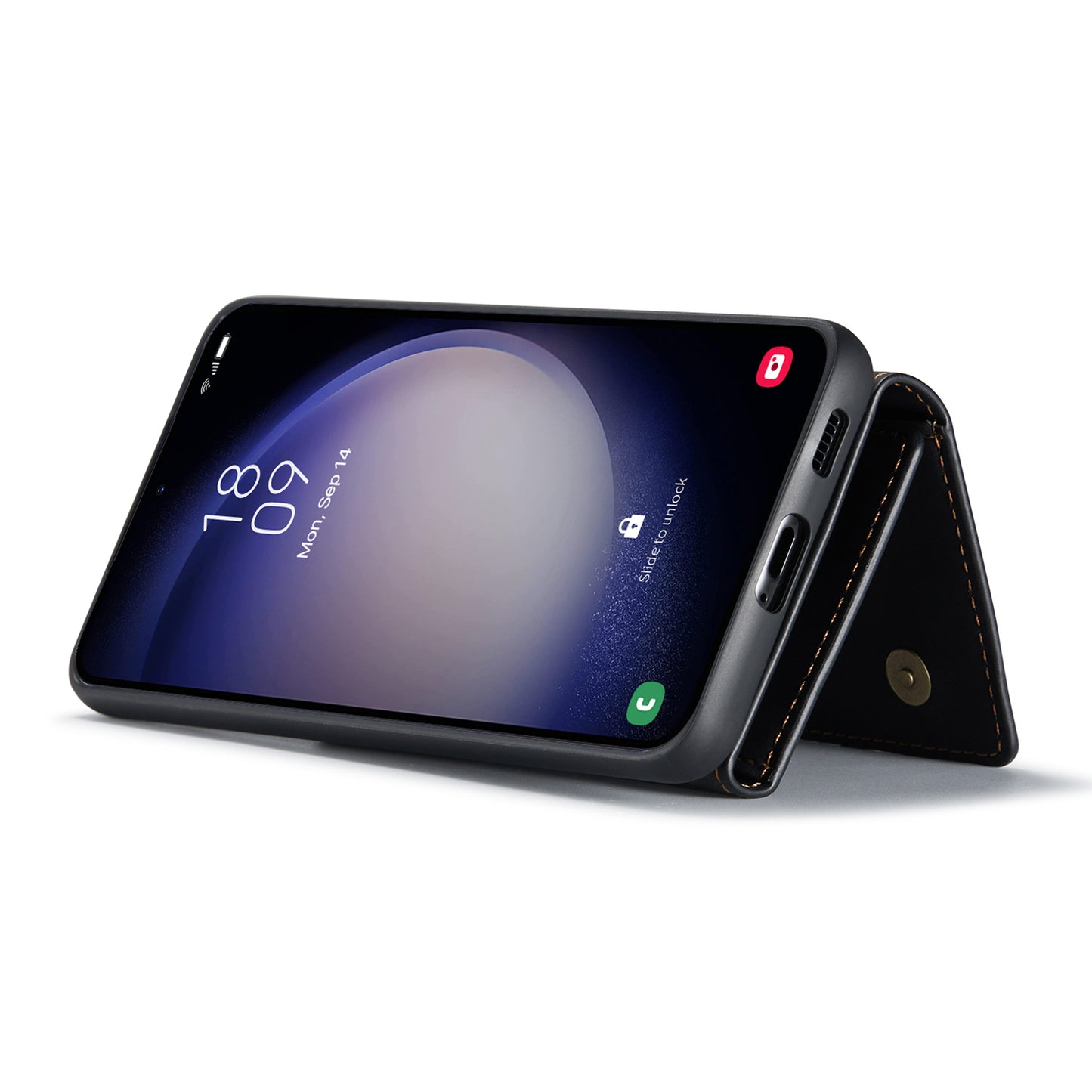 DG.MING M1 Series for Samsung Galaxy A16 5G / A16 4G Case Kickstand PU Phone Cover with Detachable Wallet - Black