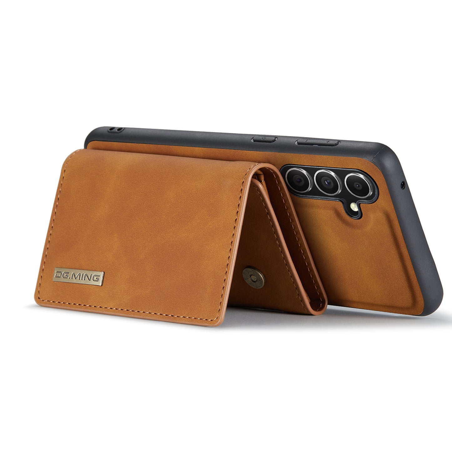 DG.MING M1 Series for Samsung Galaxy A16 5G / A16 4G Case Kickstand PU Phone Cover with Detachable Wallet - Brown