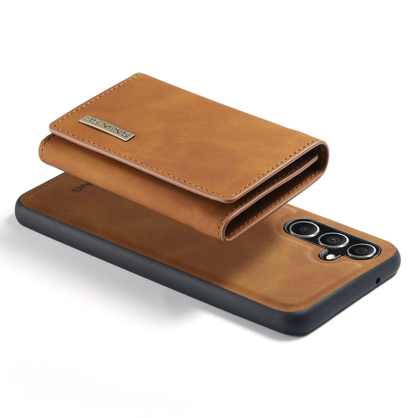 DG.MING M1 Series for Samsung Galaxy A16 5G / A16 4G Case Kickstand PU Phone Cover with Detachable Wallet - Brown