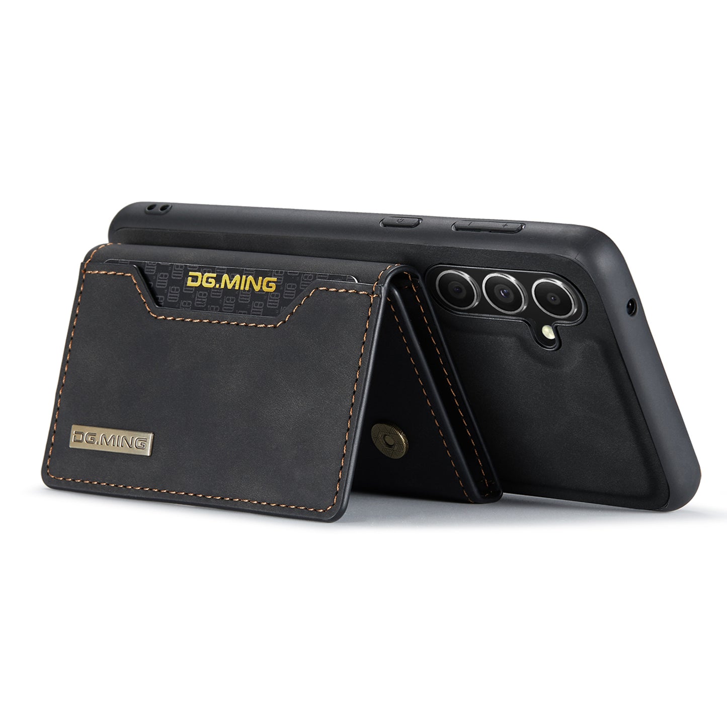 DG.MING M2 Series for Samsung Galaxy A16 5G / A16 4G Case PU+PC+TPU Phone Cover Detachable Wallet - Black