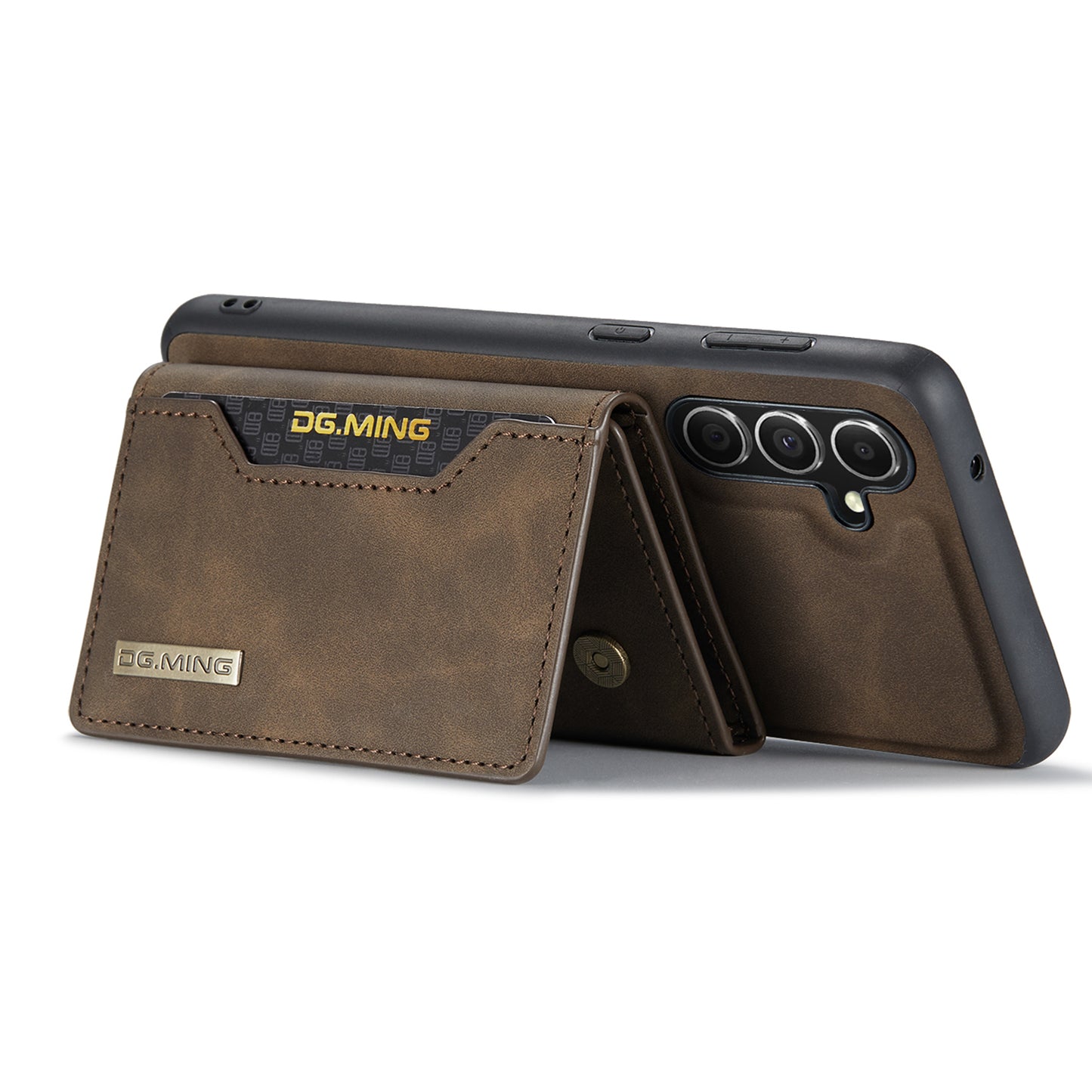 DG.MING M2 Series for Samsung Galaxy A16 5G / A16 4G Case PU+PC+TPU Phone Cover Detachable Wallet - Coffee