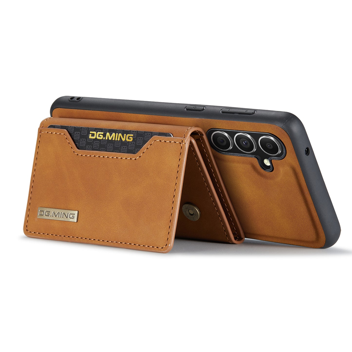 DG.MING M2 Series for Samsung Galaxy A16 5G / A16 4G Case PU+PC+TPU Phone Cover Detachable Wallet - Brown