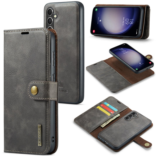 DG.MING for Samsung Galaxy A16 5G / A16 4G Case Detachable Split Leather Phone Cover - Grey