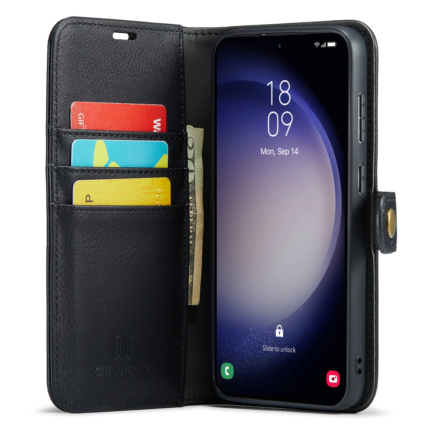 DG.MING for Samsung Galaxy A16 5G / A16 4G Case Detachable Split Leather Phone Cover - Black