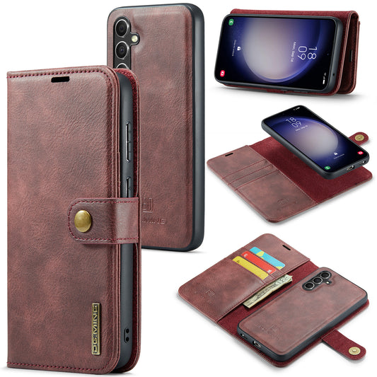 DG.MING for Samsung Galaxy A16 5G / A16 4G Case Detachable Split Leather Phone Cover - Red
