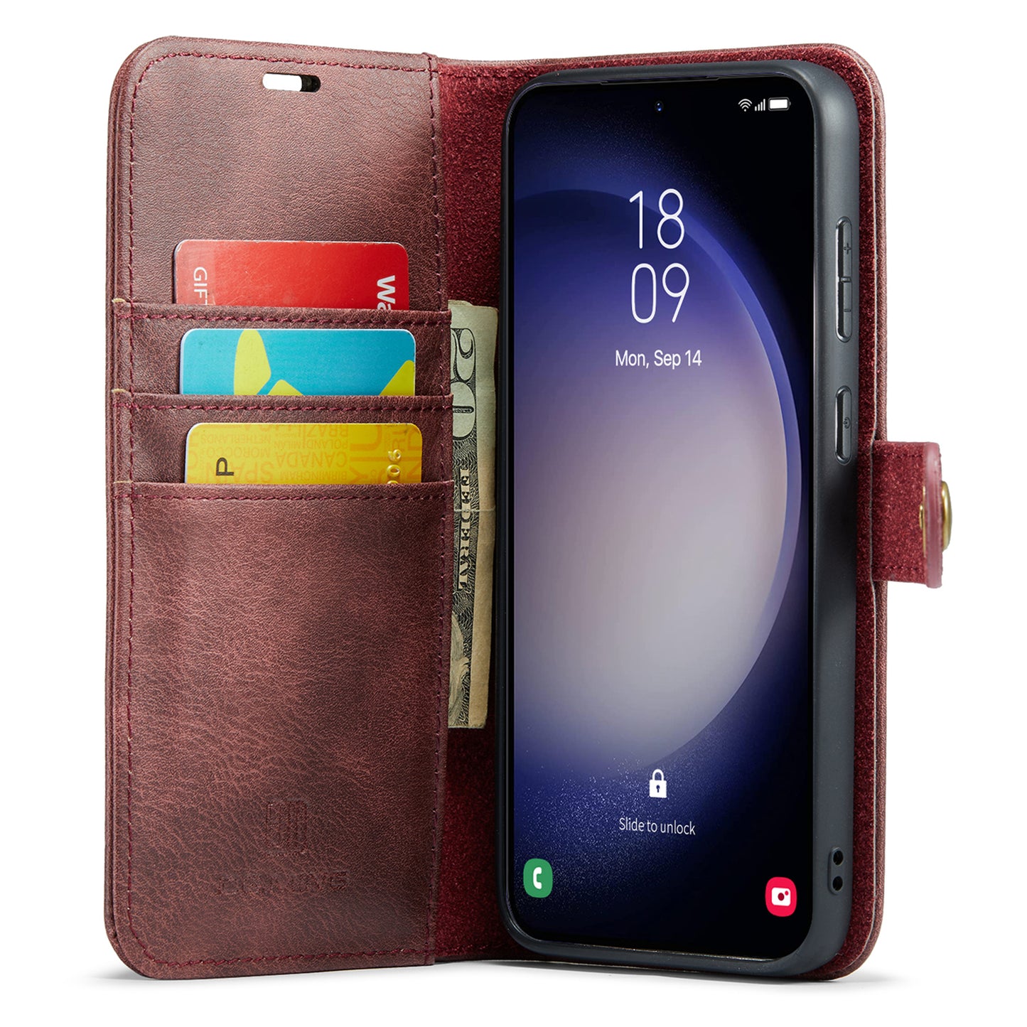 DG.MING for Samsung Galaxy A16 5G / A16 4G Case Detachable Split Leather Phone Cover - Red