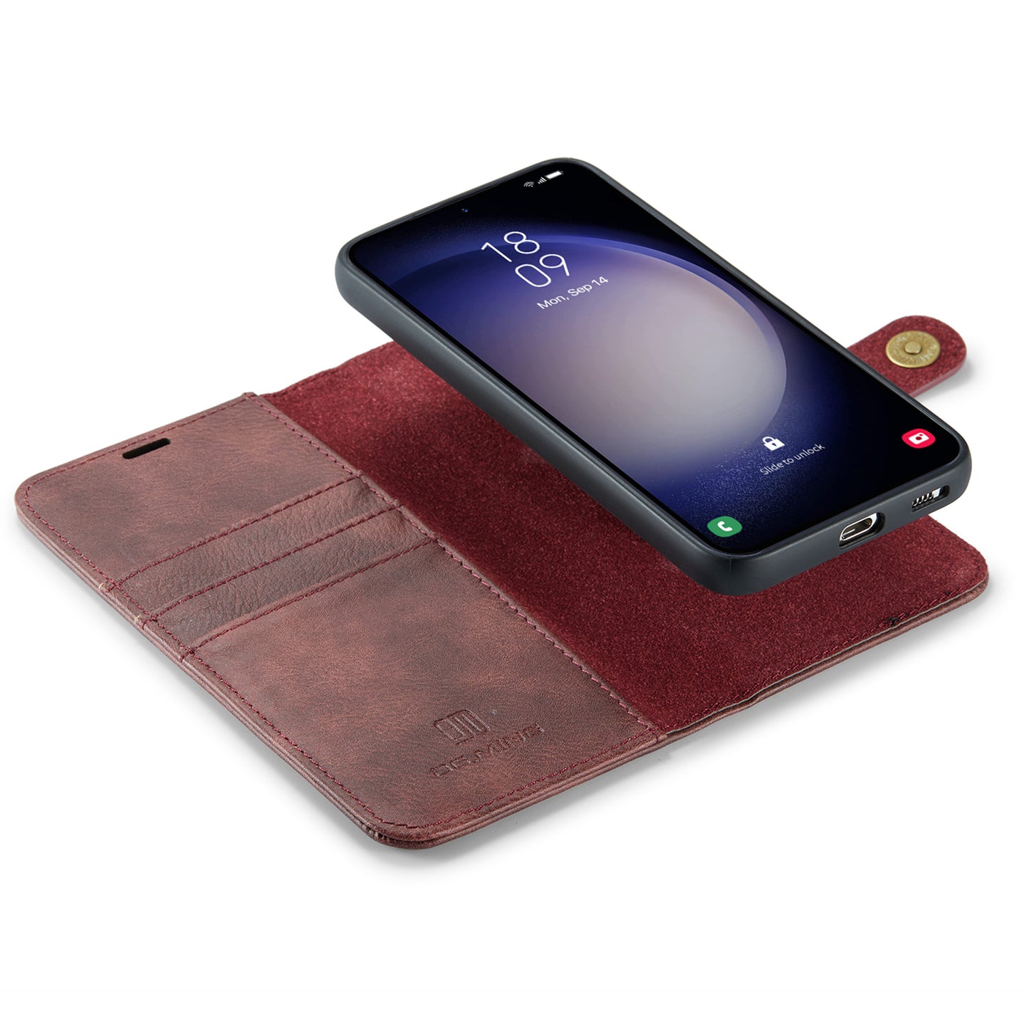 DG.MING for Samsung Galaxy A16 5G / A16 4G Case Detachable Split Leather Phone Cover - Red