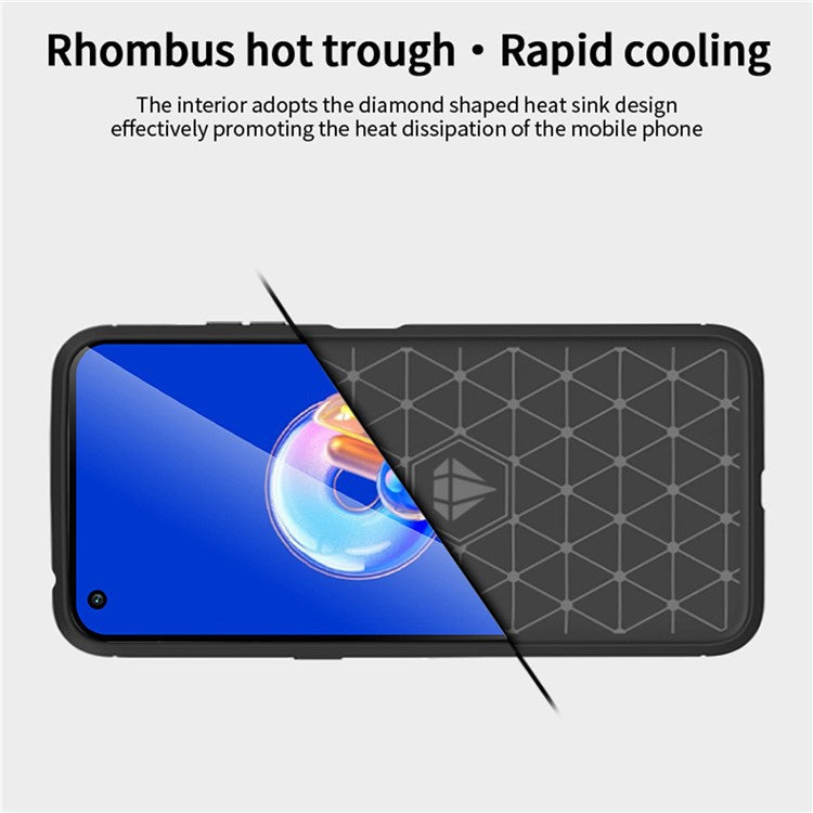 MOFI JK TPU Series-1 for Asus Zenfone 9 5G Brushed Surface Carbon Fiber Phone Cover Drop-proof Protective TPU Case - Grey