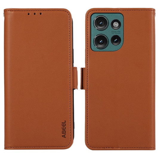 ABEEL For Motorola Edge 50 Neo 5G / Moto S50 5G / Thinkphone 25 5G Case Leather Phone Cover with RFID Blocking Wallet - Brown