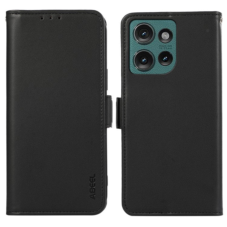 ABEEL For Motorola Edge 50 Neo 5G / Moto S50 5G / Thinkphone 25 5G Case Leather Phone Cover with RFID Blocking Wallet - Black