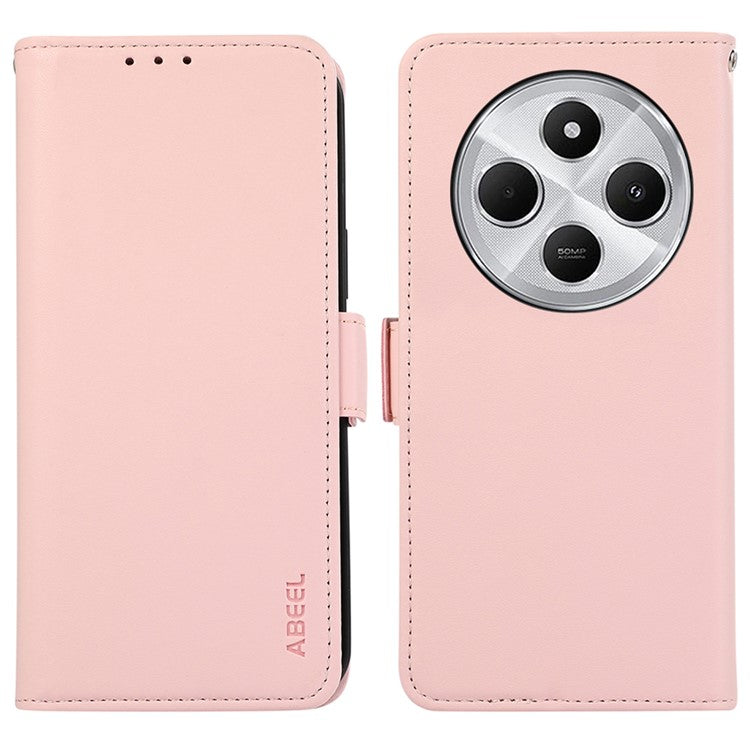 ABEEL For Xiaomi Poco C75 4G / Redmi 14R 5G / 14C 4G Case Leather Phone Cover with RFID Blocking Wallet - Pink