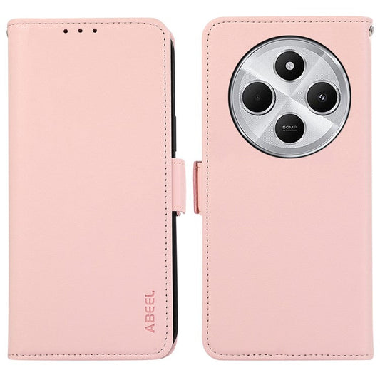 ABEEL For Xiaomi Poco C75 4G / Redmi 14R 5G / 14C 4G Case Leather Phone Cover with RFID Blocking Wallet - Pink