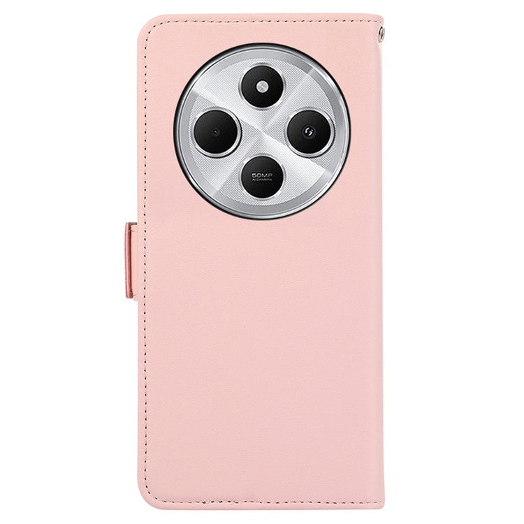 ABEEL For Xiaomi Poco C75 4G / Redmi 14R 5G / 14C 4G Case Leather Phone Cover with RFID Blocking Wallet - Pink