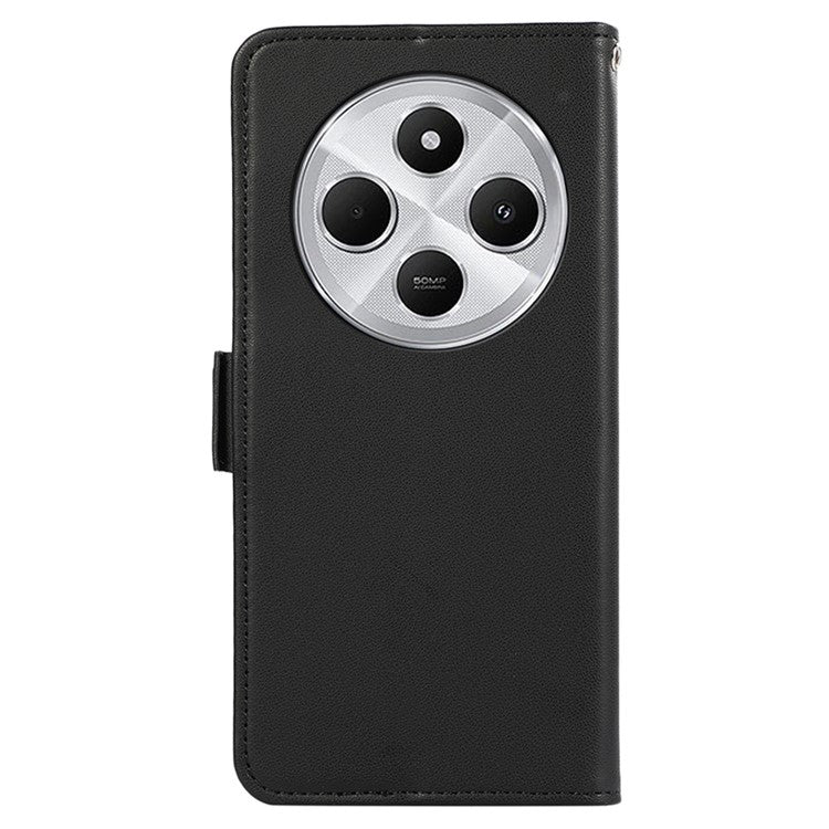 ABEEL For Xiaomi Poco C75 4G / Redmi 14R 5G / 14C 4G Case Leather Phone Cover with RFID Blocking Wallet - Black