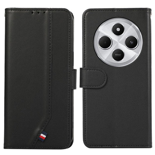 For Xiaomi Poco C75 4G / Redmi 14R 5G / 14C 4G Case RFID Blocking Flip Leather Phone Cover - Black