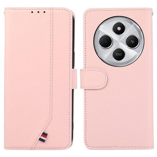 For Xiaomi Poco C75 4G / Redmi 14R 5G / 14C 4G Case RFID Blocking Flip Leather Phone Cover - Pink