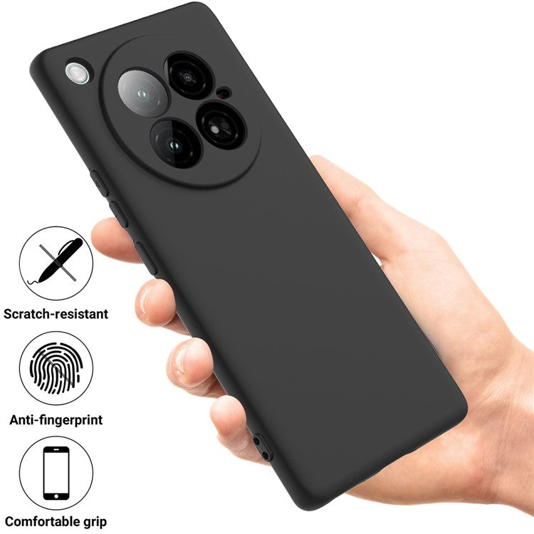 For Infinix Zero 40 4G Case Liquid Silicone Anti-Scratch Phone Cover with Hand Strap - Black