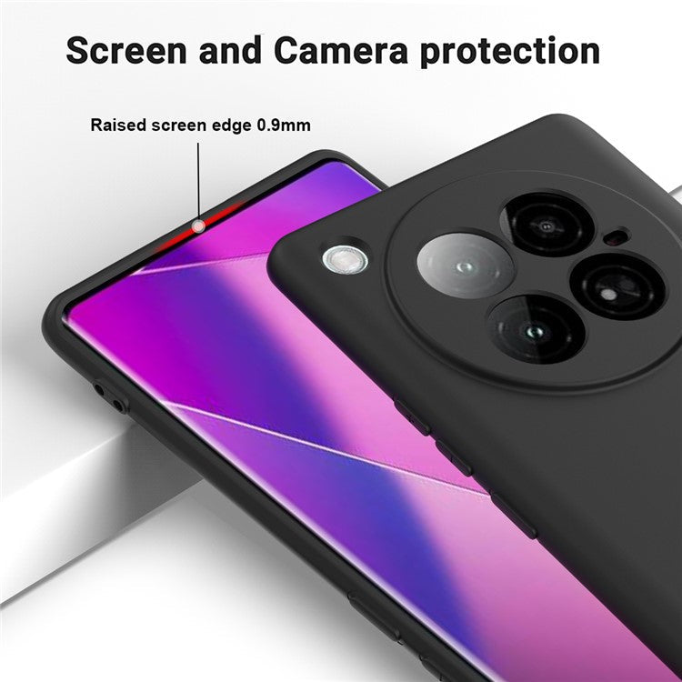 For Infinix Zero 40 4G Case Liquid Silicone Anti-Scratch Phone Cover with Hand Strap - Black