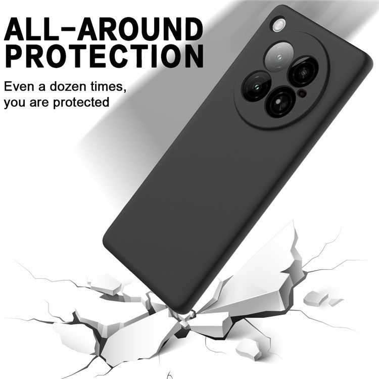 For Infinix Zero 40 4G Case Liquid Silicone Anti-Scratch Phone Cover with Hand Strap - Black