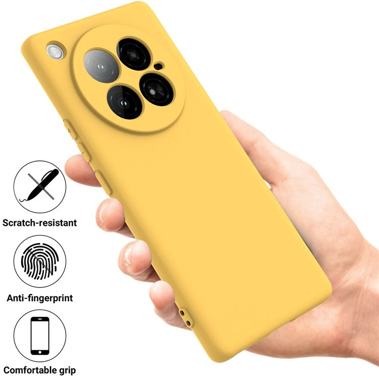 For Infinix Zero 40 4G Case Liquid Silicone Anti-Scratch Phone Cover with Hand Strap - Yellow