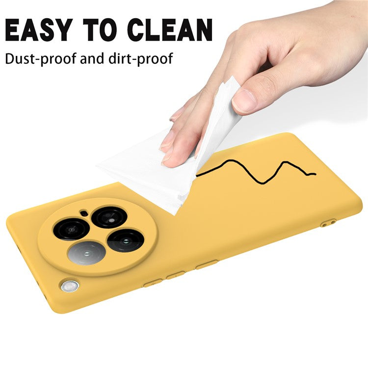 For Infinix Zero 40 4G Case Liquid Silicone Anti-Scratch Phone Cover with Hand Strap - Yellow