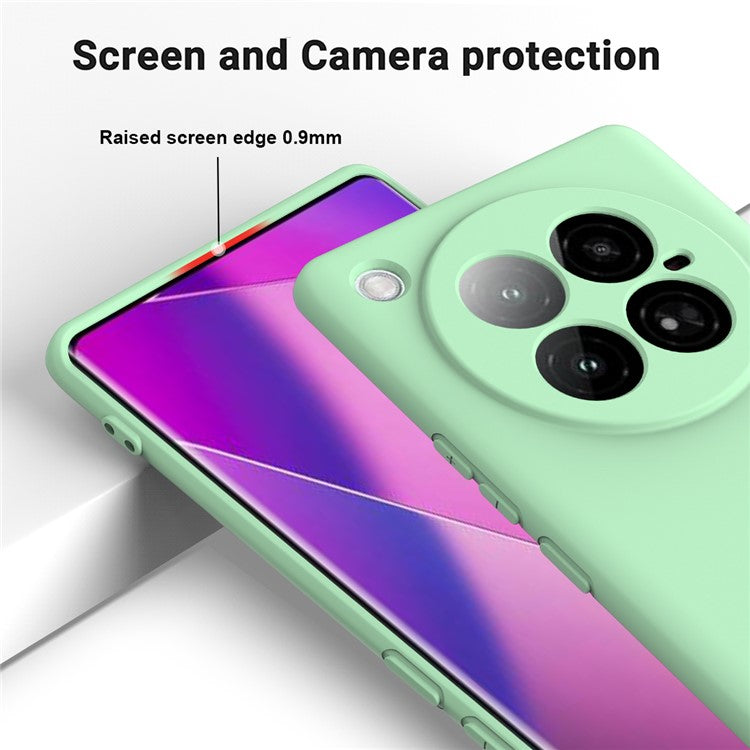 For Infinix Zero 40 4G Case Liquid Silicone Anti-Scratch Phone Cover with Hand Strap - Green