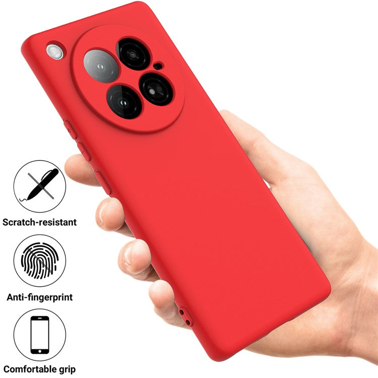 For Infinix Zero 40 4G Case Liquid Silicone Anti-Scratch Phone Cover with Hand Strap - Red