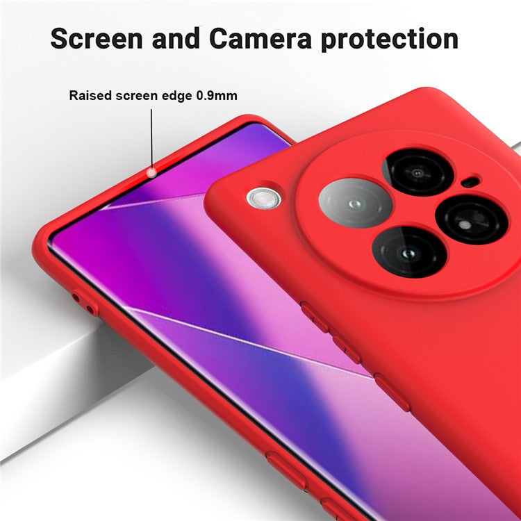 For Infinix Zero 40 4G Case Liquid Silicone Anti-Scratch Phone Cover with Hand Strap - Red