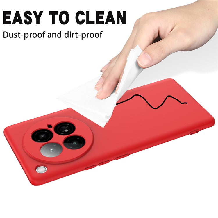 For Infinix Zero 40 4G Case Liquid Silicone Anti-Scratch Phone Cover with Hand Strap - Red